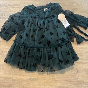 Baby Gap Green Velvet Lace 6-12 Months NWT Holiday Party Lined Winter Headband